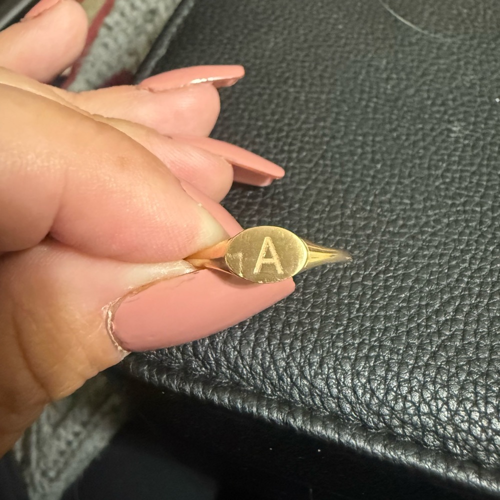 Mejuri Gold Initial Signet Ring